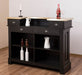 Bartresen | Empfangstheke im Landhausstil - Schwarz mit Metalltresen - Messing - 120x107x51 / Schwarz