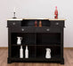 Bartresen | Empfangstheke im Landhausstil - Schwarz mit Metalltresen - Messing - 120x107x51 / Schwarz