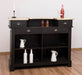 Bartresen | Empfangstheke im Landhausstil - Schwarz mit Metalltresen - Messing - 120x107x51 / Schwarz