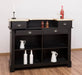 Bartresen | Empfangstheke im Landhausstil - Schwarz mit Metalltresen - Messing - 120x107x51 / Schwarz
