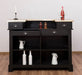 Bartresen | Empfangstheke im Landhausstil - Schwarz mit Metalltresen - Messing - 120x107x51 / Schwarz