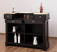 Bartresen | Empfangstheke im Landhausstil - Schwarz mit Metalltresen - Messing - 120x107x51 / Schwarz