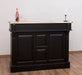 Bartresen | Empfangstheke im Landhausstil - Schwarz mit Metalltresen - Messing - 120x107x51 / Schwarz