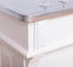 Bartresen | Empfangstheke im Landhausstil aus Massivholz mit Metalltresen - Zink - 120x107x51 / Beige
