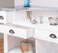 Bartresen | Empfangstheke im Landhausstil aus Massivholz mit Metalltresen - Zink - 120x107x51 / Beige