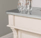 Bartresen | Empfangstheke im Landhausstil aus Massivholz mit Metalltresen - Zink - 120x107x51 / Beige