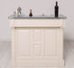 Bartresen | Empfangstheke im Landhausstil aus Massivholz mit Metalltresen - Zink - 120x107x51 / Beige