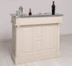 Bartresen | Empfangstheke im Landhausstil aus Massivholz mit Metalltresen - Zink - 120x107x51 / Beige