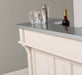 Bartresen | Empfangstheke im Landhausstil aus Massivholz mit Metalltresen - Zink - 120x107x51 / Beige