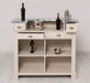 Bartresen | Empfangstheke im Landhausstil aus Massivholz mit Metalltresen - Zink - 120x107x51 / Beige