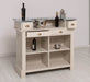 Bartresen | Empfangstheke im Landhausstil aus Massivholz mit Metalltresen - Zink - 120x107x51 / Beige