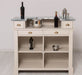 Bartresen | Empfangstheke im Landhausstil aus Massivholz mit Metalltresen - Zink - 120x107x51 / Beige