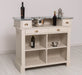 Bartresen | Empfangstheke im Landhausstil aus Massivholz mit Metalltresen - Zink - 120x107x51 / Beige