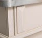 Bartresen | Empfangstheke im Landhausstil aus Massivholz mit Metalltresen - Zink - 120x107x51 / Beige