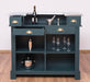 Bartresen | Empfangstheke im Landhausstil aus Massivholz mit Metalltresen - Zink - 120x107x51 / Beige