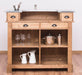 Bartresen | Empfangstheke im Landhausstil aus Massivholz mit Metalltresen - Zink - 120x107x51 / Beige