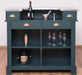 Bartresen | Empfangstheke im Landhausstil aus Massivholz mit Metalltresen - Zink - 120x107x51 / Beige