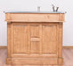 Bartresen | Empfangstheke im Landhausstil aus Massivholz mit Metalltresen - Zink - 120x107x51 / Beige