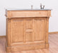 Bartresen | Empfangstheke im Landhausstil aus Massivholz mit Metalltresen - Zink - 120x107x51 / Beige