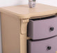 Nachttisch aus Massivholz | Beistelltisch mit drei Schubladen - Beige - Salbei