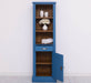 Offener Badezimmerschrank mit Schublade | Handtuchschrank aus Massivholz - Blau