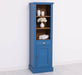 Offener Badezimmerschrank mit Schublade | Handtuchschrank aus Massivholz - Blau