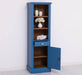 Offener Badezimmerschrank mit Schublade | Handtuchschrank aus Massivholz - Blau