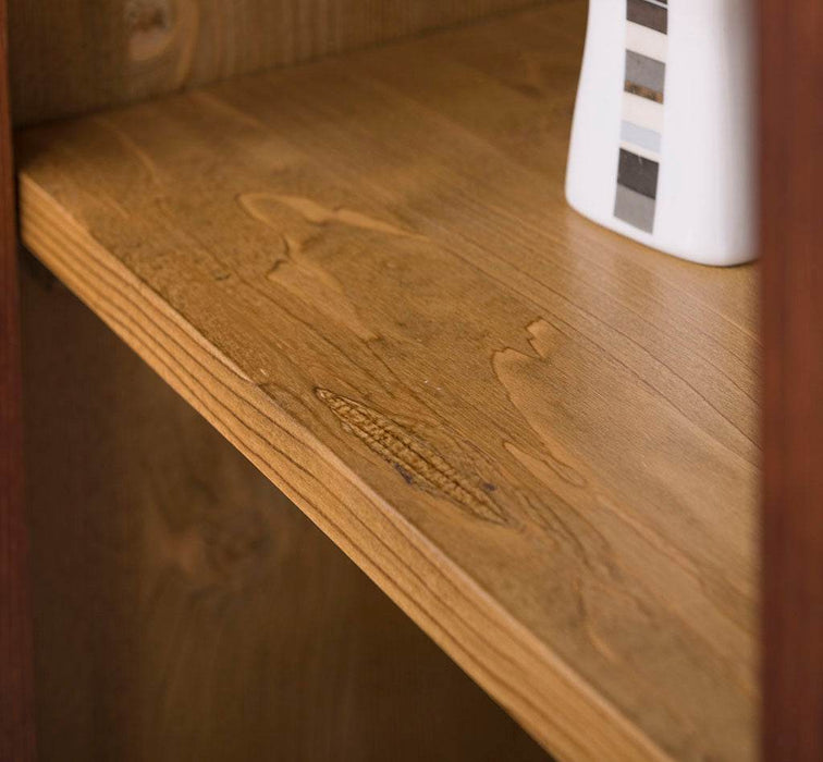Offener Badezimmerschrank mit Schublade | Handtuchschrank aus Massivholz - Blau