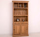 Rustikales Regal aus massiver Eiche mit Glashalterung | Geschirrschrank - 