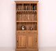 Rustikales Regal aus massiver Eiche mit Glashalterung | Geschirrschrank - 