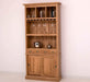 Rustikales Regal aus massiver Eiche mit Glashalterung | Geschirrschrank - 