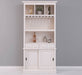 Rustikales Regal aus Massivholz mit Glashalterung | Buffetschrank in verschiedenen Farben - Creme