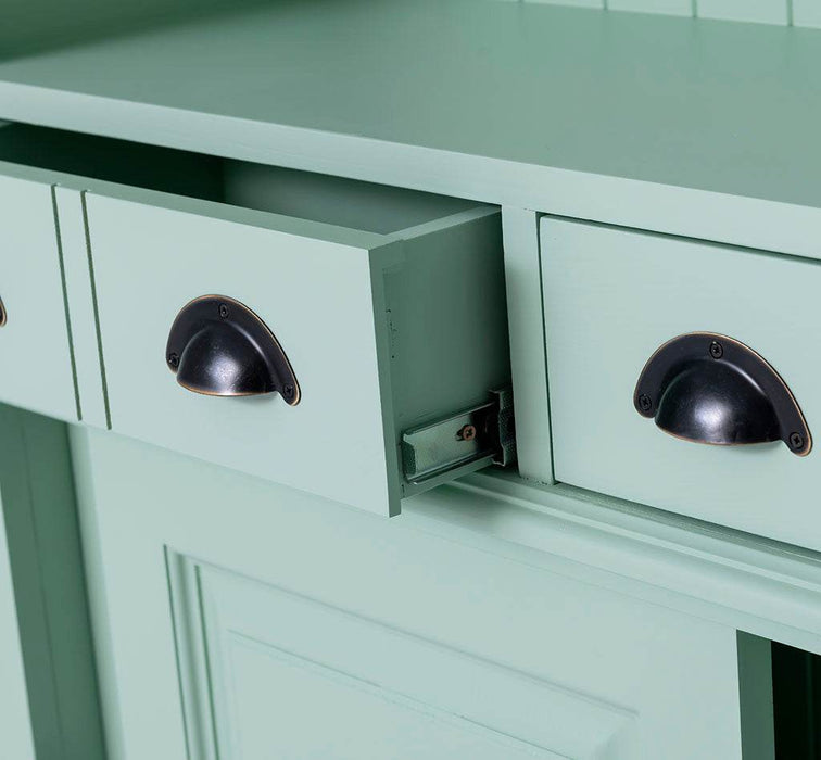 Rustikales Regal aus Massivholz mit Glashalterung | Buffetschrank in verschiedenen Farben - Weiß