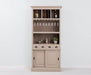 Rustikales Regal aus Massivholz mit Glashalterung | Buffetschrank in verschiedenen Farben - Taupe