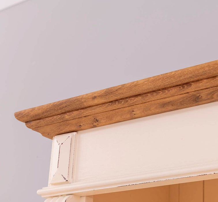 Schlanker Handtuchschrank aus Massivholz | Badezimmerschrank - Vintage Apricot