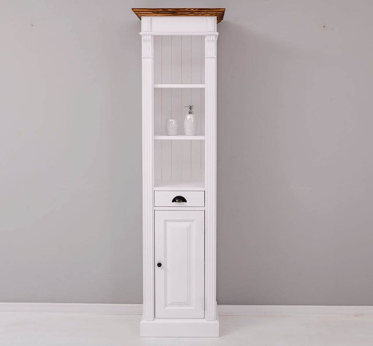 Schlanker Handtuchschrank aus Massivholz | Badezimmerschrank - Vintage Apricot