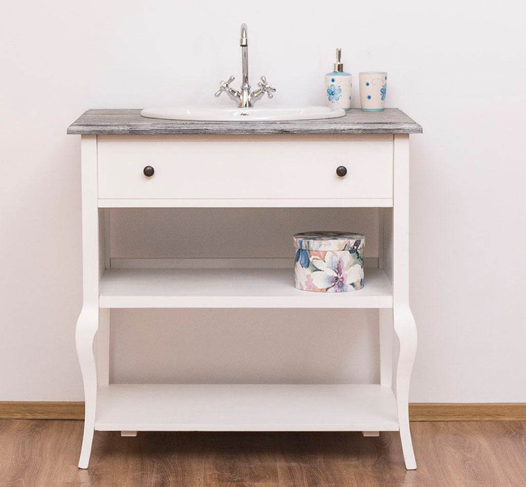 Vintage Waschtisch aus Massivholz im Landhausstil - Vintage | Schwarz
