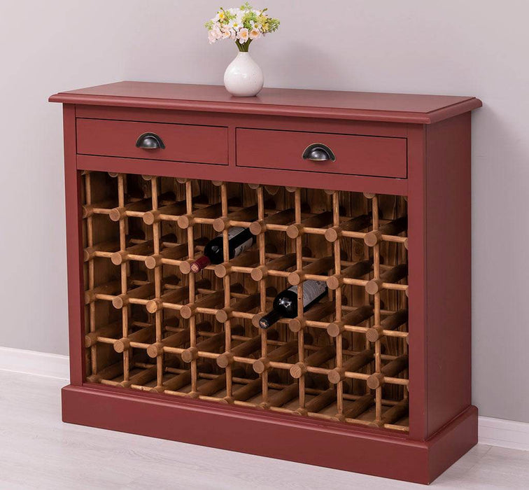 Vintage Weinschrank aus Massivholz mit zwei Schubladen - Vintage Schwarz