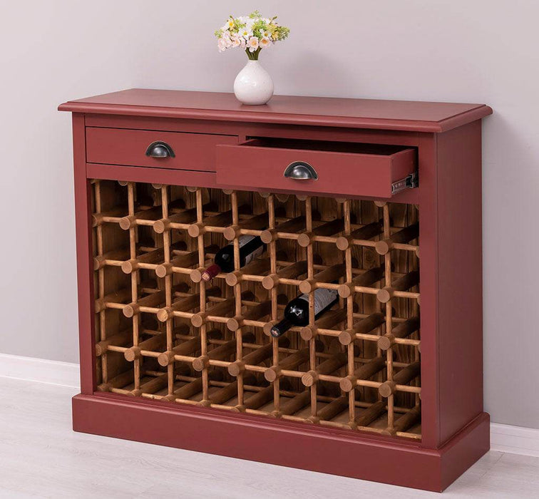 Vintage Weinschrank aus Massivholz mit zwei Schubladen - Vintage Schwarz