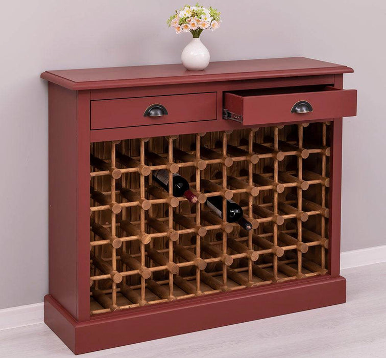 Vintage Weinschrank aus Massivholz mit zwei Schubladen - Vintage Schwarz