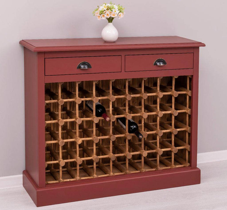 Vintage Weinschrank aus Massivholz mit zwei Schubladen - Vintage Schwarz