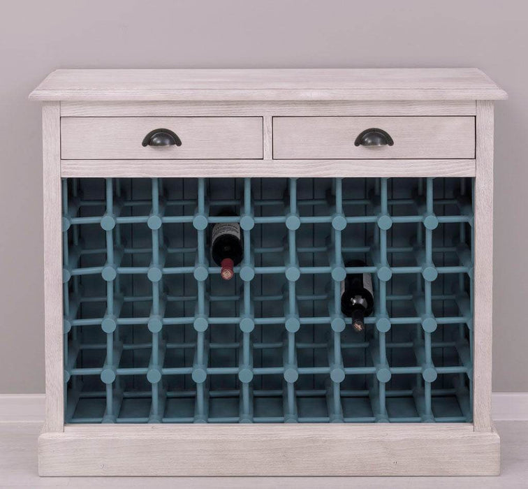 Vintage Weinschrank aus Massivholz mit zwei Schubladen - Vintage Schwarz