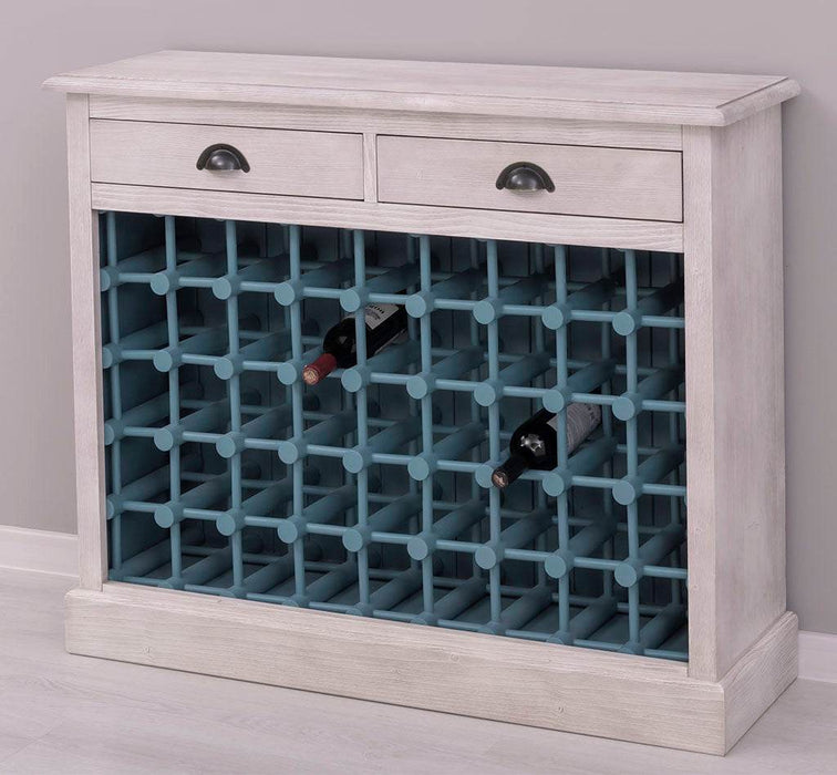 Vintage Weinschrank aus Massivholz mit zwei Schubladen - Vintage Schwarz