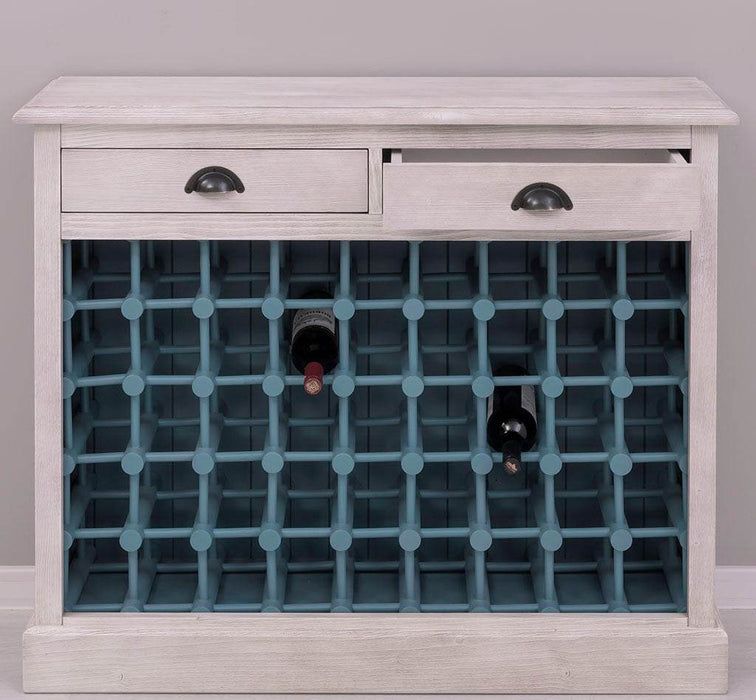 Vintage Weinschrank aus Massivholz mit zwei Schubladen - Vintage Schwarz
