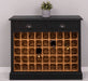 Vintage Weinschrank aus Massivholz mit zwei Schubladen - Vintage Schwarz
