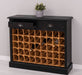 Vintage Weinschrank aus Massivholz mit zwei Schubladen - Vintage Schwarz