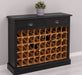 Vintage Weinschrank aus Massivholz mit zwei Schubladen - Vintage Schwarz