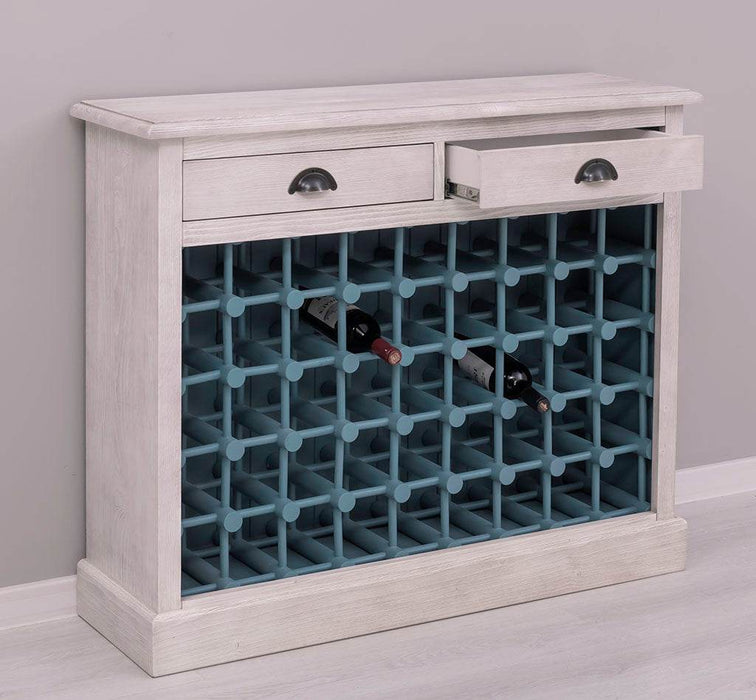 Vintage Weinschrank aus Massivholz mit zwei Schubladen - Vintage Schwarz
