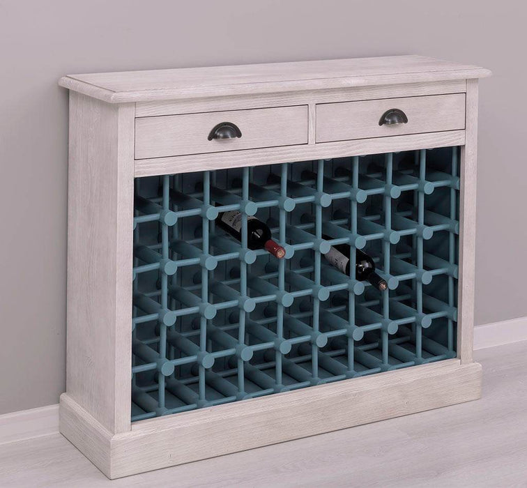Vintage Weinschrank aus Massivholz mit zwei Schubladen - Vintage Schwarz