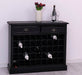 Vintage Weinschrank aus Massivholz mit zwei Schubladen - Vintage Schwarz